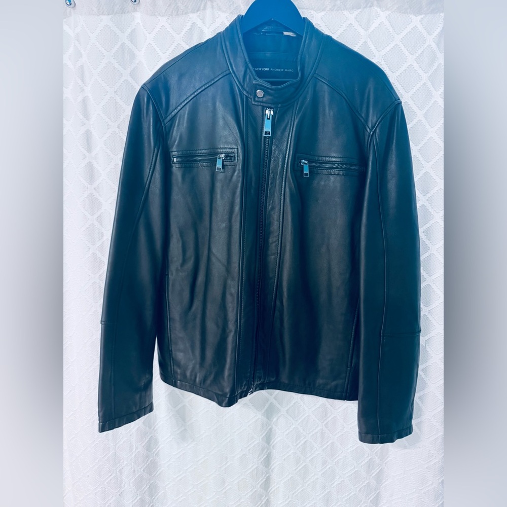 Marc New York Men's Black Leather Jacket